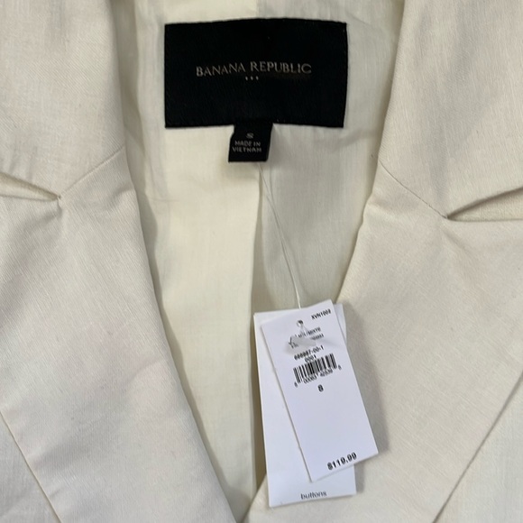 Banana Republic Ivory Linen Double Breasted Blazer - Picture 7 of 16